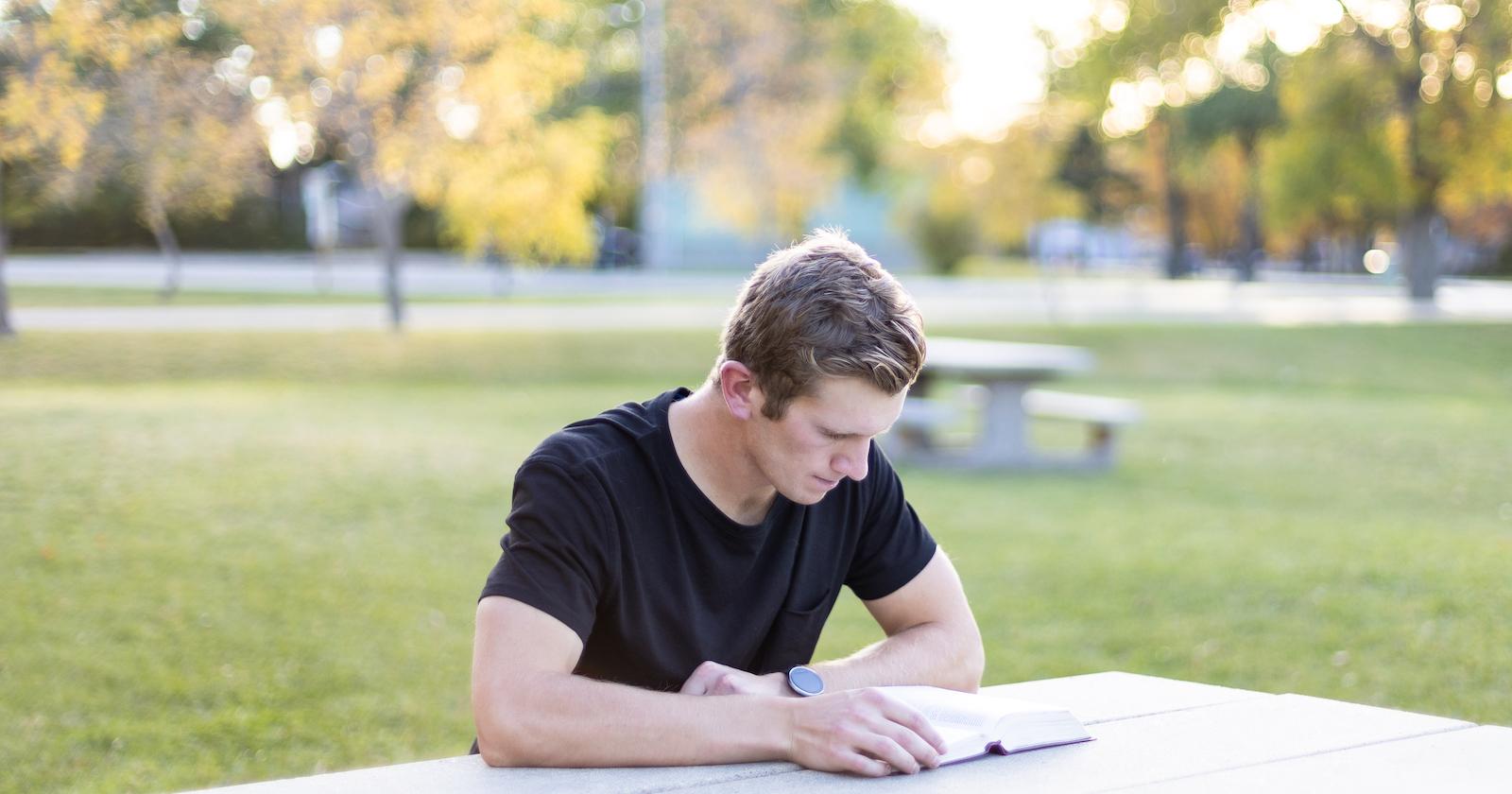 student reading bible 