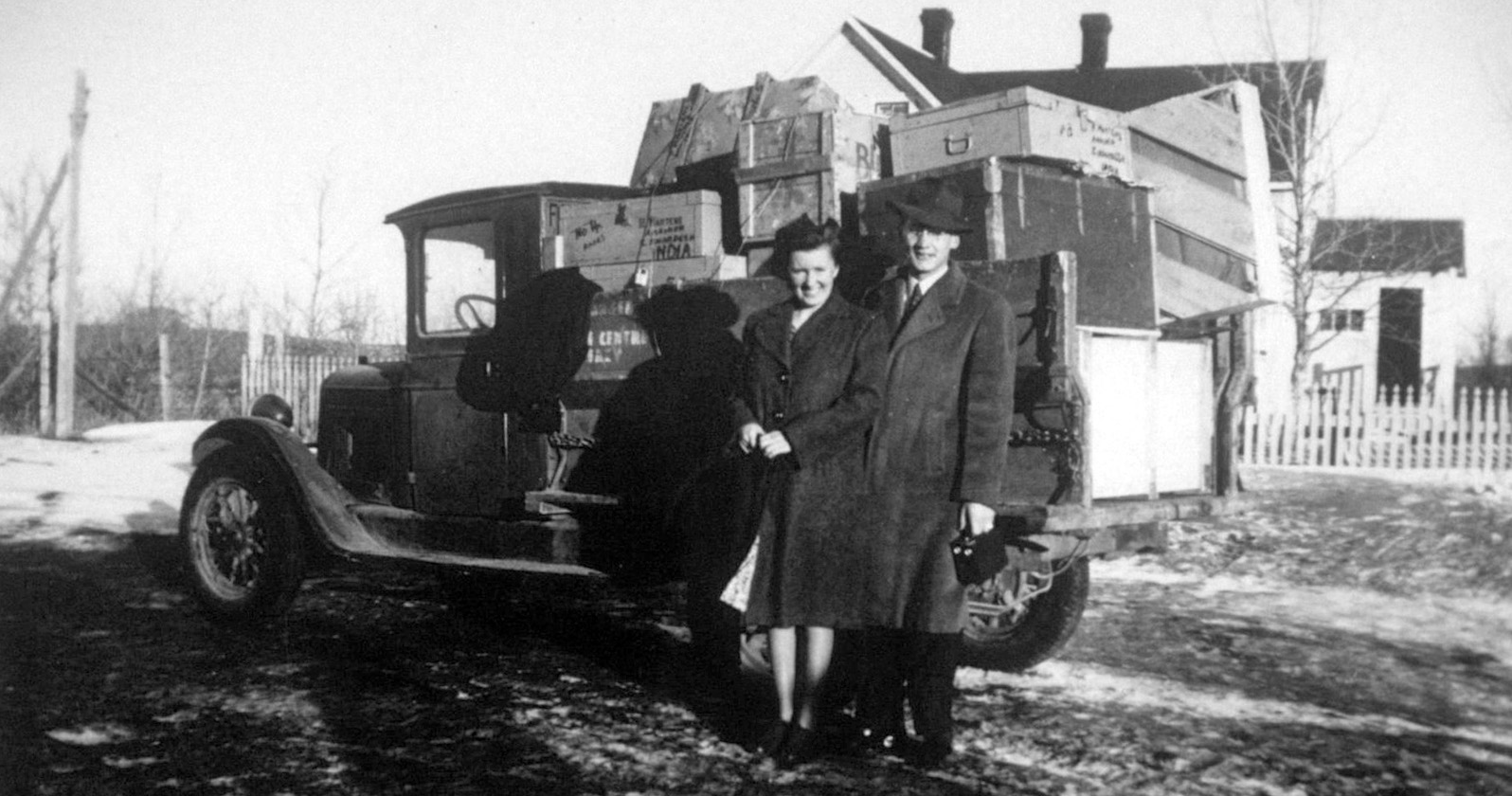 Saying goodbye, trunks packed for India 1947