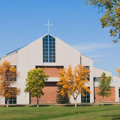 chapel in fall