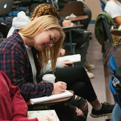 student in class
