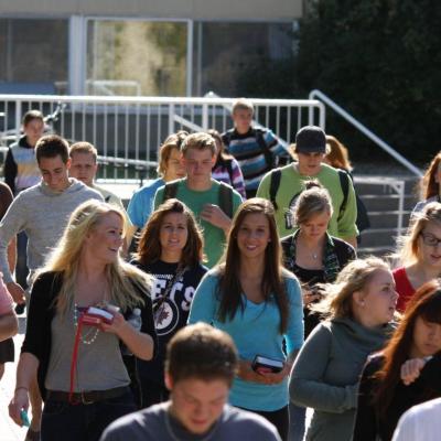 students outside